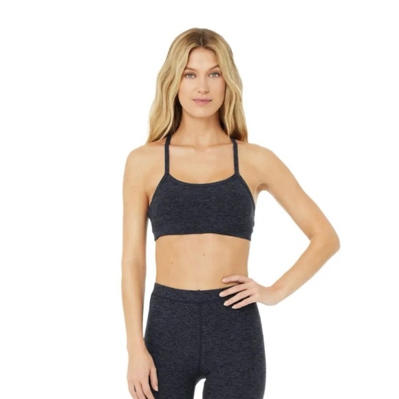 Alo Alosoft Gratitude Bra in Rich Navy Heather Size S - Picture 3 of 11